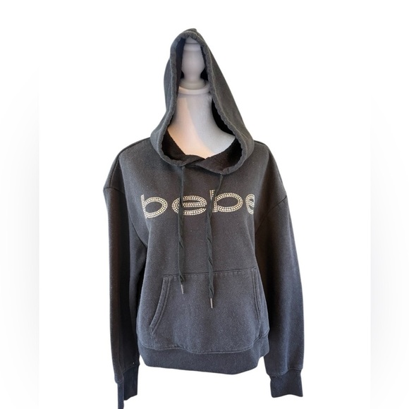 bebe Tops - Bebe black pullover Hoodie Sweater for Women Size Large
